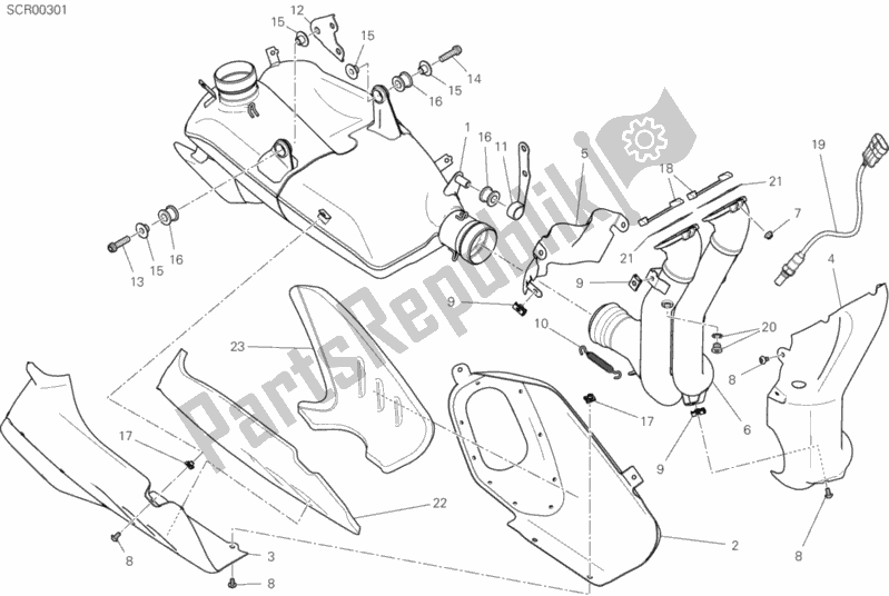 Todas las partes para 31a - Sistema De Escape de Ducati Superbike Panigale V4 R USA 1000 2020